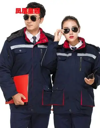 定制 藏蓝 175_ 9折现价冬季工作服活里活面棉衣男工地车间汽修棉服