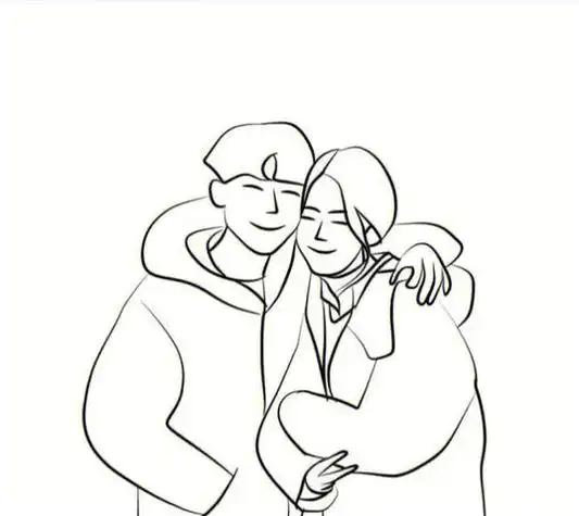 画风推荐温柔干净情侣线稿手绘头像