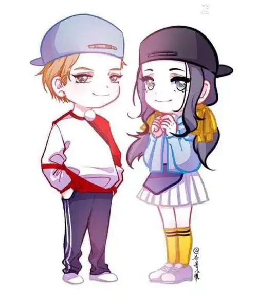 鹿晗迪丽热巴鹿迪陆地夫妇手绘