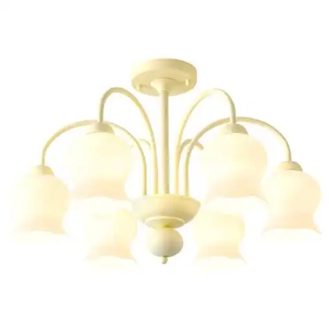 雷士(nvc)吊灯网红奶白色吊灯客厅北欧灯具创意奶油风6头吊灯ndbd06a