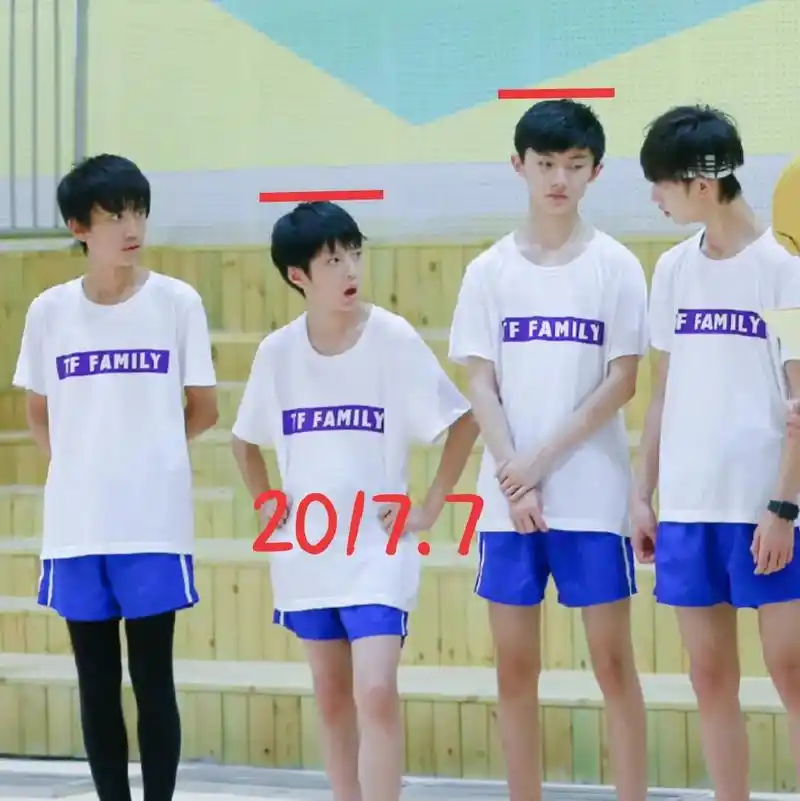 刘耀文的暴风式成长(和马哥的身高对比),最后一张图因为大家坐 - 抖音