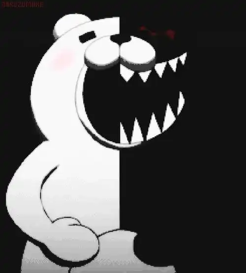 黑白熊可爱萌二次元卡通gif动图_动态图_表情包下载_soogif