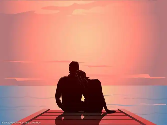 浪漫夕阳看海背景 ai格式 爱情 背景 大海      海报 看海 浪漫 恋人