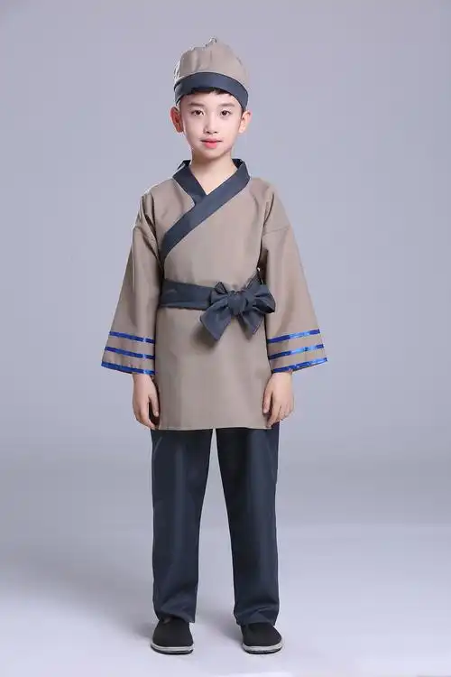 古代平民百姓服老粗布古装小二跑堂服店小二茶馆服装农民表演服