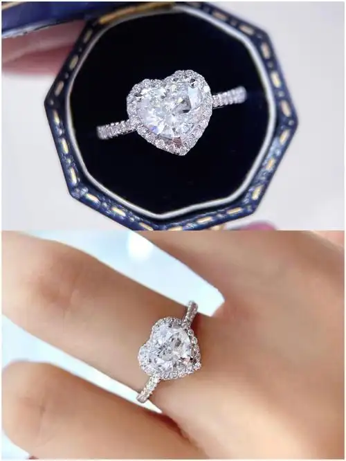 一克拉爱心款钻戒风雨同舟爱你的心