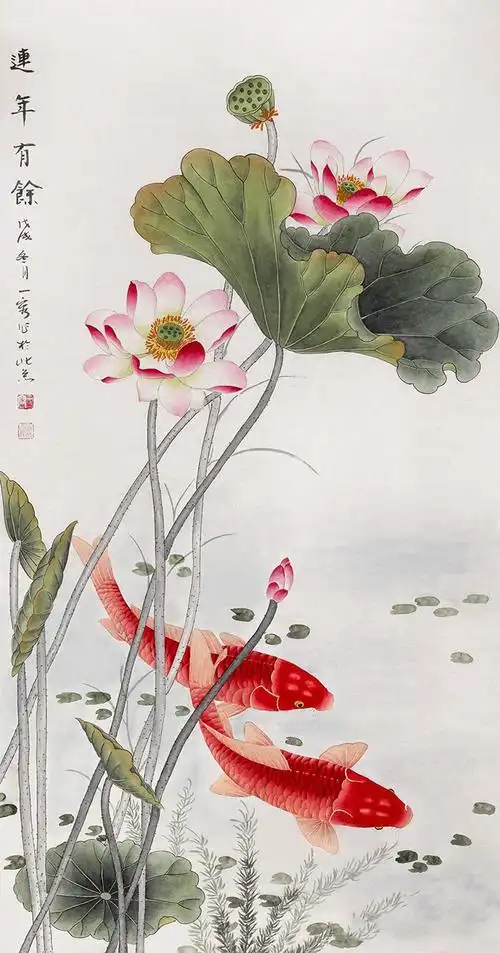 红色的鱼有旺运之说,而鲤通利,所以九鱼图有旺运聚财,如鱼得水之意