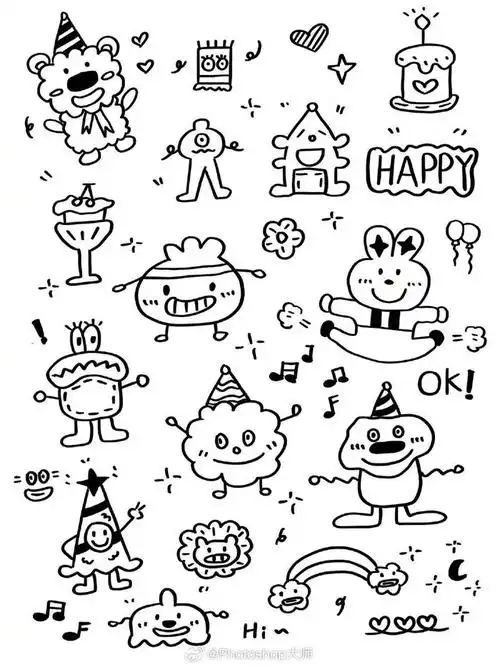 可爱简笔画手帐图张的很嚣张