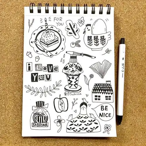 零基础画画doodle手绘插画涂鸦小物件