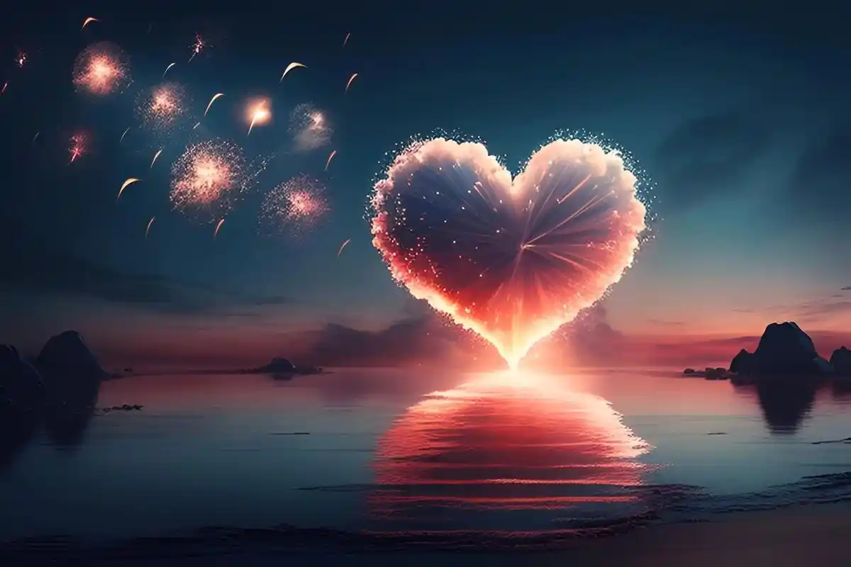 爱心烟花:还有同款壁纸系#歌曲爱的蠢动 #视 - 抖音