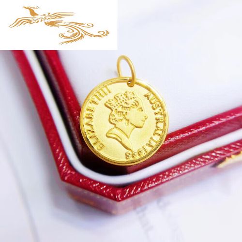 艾凤祥珠宝黄金足金999吊坠3硬金头像项链金币挂坠金复古风小 [女王