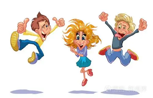 快乐的孩子们跳起来