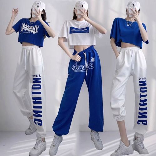 嘻哈街舞套装爵士舞服装女成人露脐演出服跳舞练功服韩版运动时尚