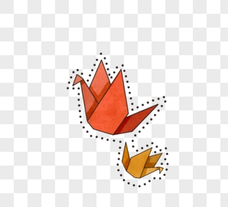 秋天千纸鹤图片