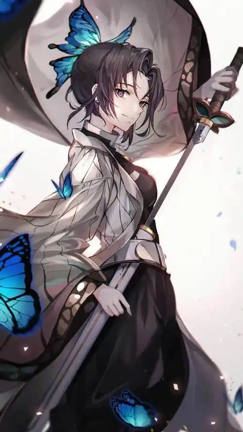 鬼灭之刃蝴蝶忍全身图蝴蝶忍高清竖屏手机壁纸