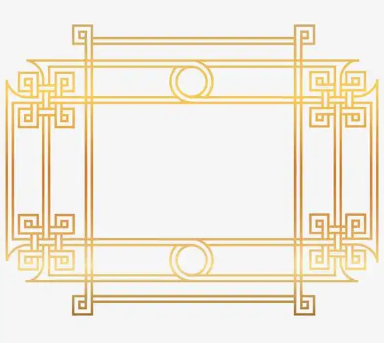 中国风金色边框矢量免抠素材免费下载_觅元素51yuansu.com
