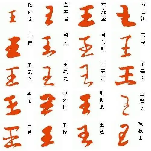 行书王字怎样写