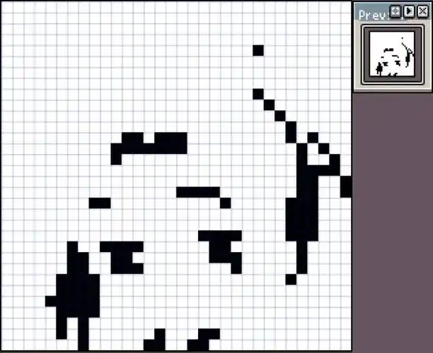 手绘像素画鬼灭之刃蝴蝶忍32x32拼豆图纸