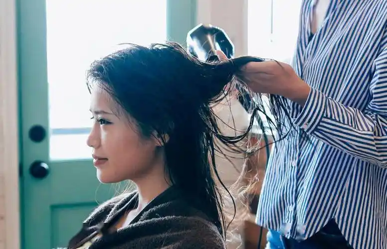 所以,在理发店吹头发的时候,第一步是把头发吹干,吹干的过程把头发