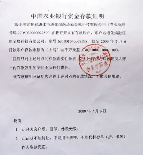 {中国农业银行资金证明模板}.