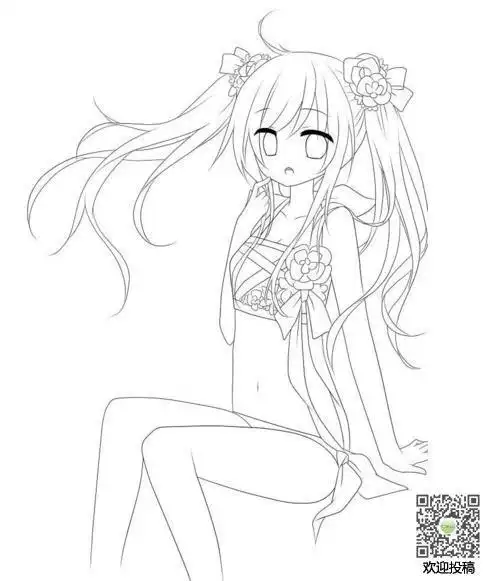 少女动漫人物绘画简笔画长头发可爱的小女孩可爱的卡通人物简笔画动漫