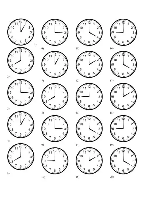 一年级认识时间练习-整点半点