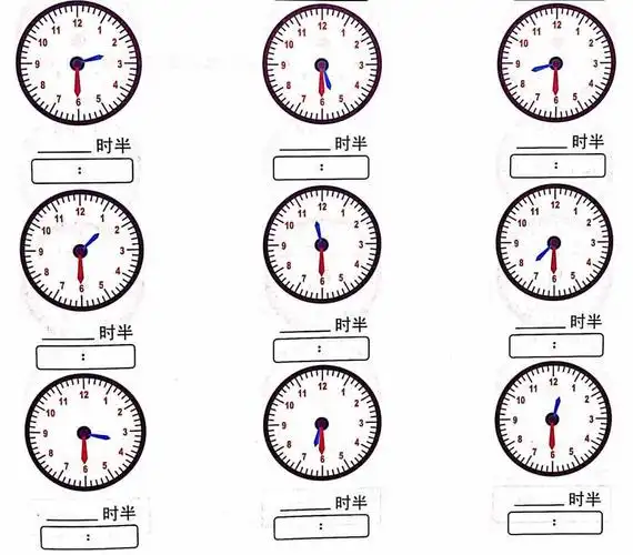 其它 数学小课堂——时间篇 写美篇认识半点: 分针指在6的时候,时针在