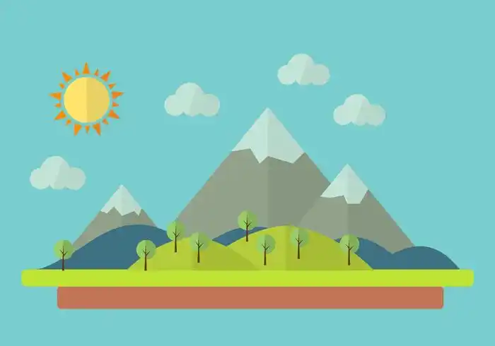 矢量图的多彩卡通风景