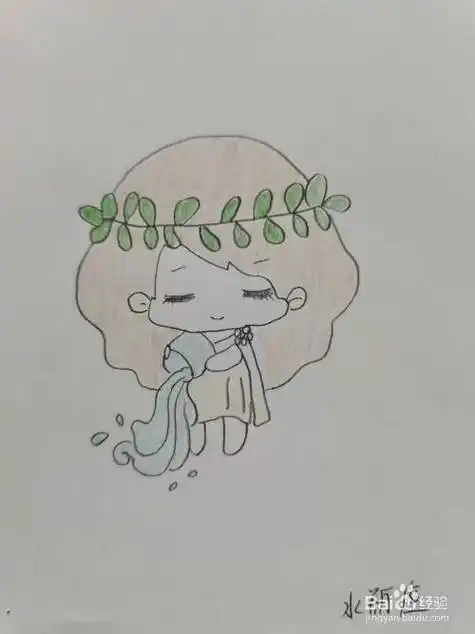 水瓶座卡通形象简笔画