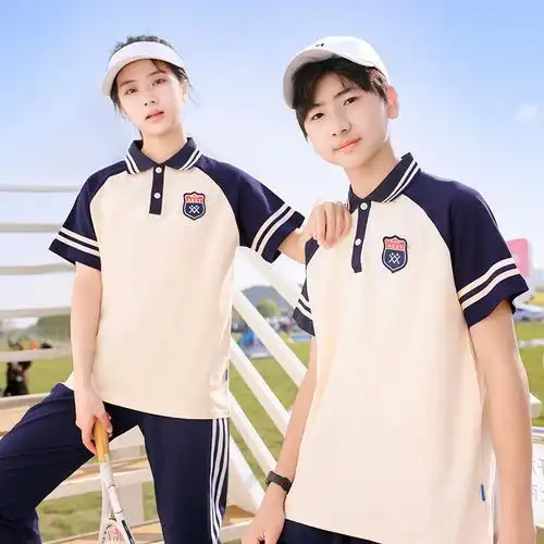 中学生校服套装夏季短袖长裤英伦风儿童毕业照男女表演服夏装批发