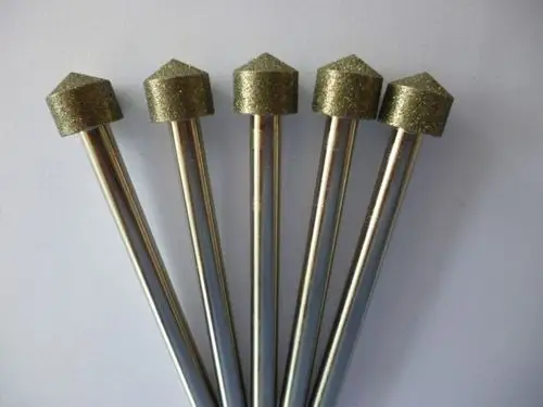 供应120度电镀合金磨头各种模具内孔倒角用钻石sdc磨棒