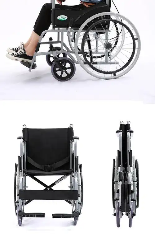 可孚轮椅折叠轻便手动轮椅车老人手推车轮椅车老年人 前后四手刹 坐垫