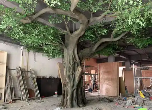 嘉兴市老树藤酒馆仿真假树工程完工