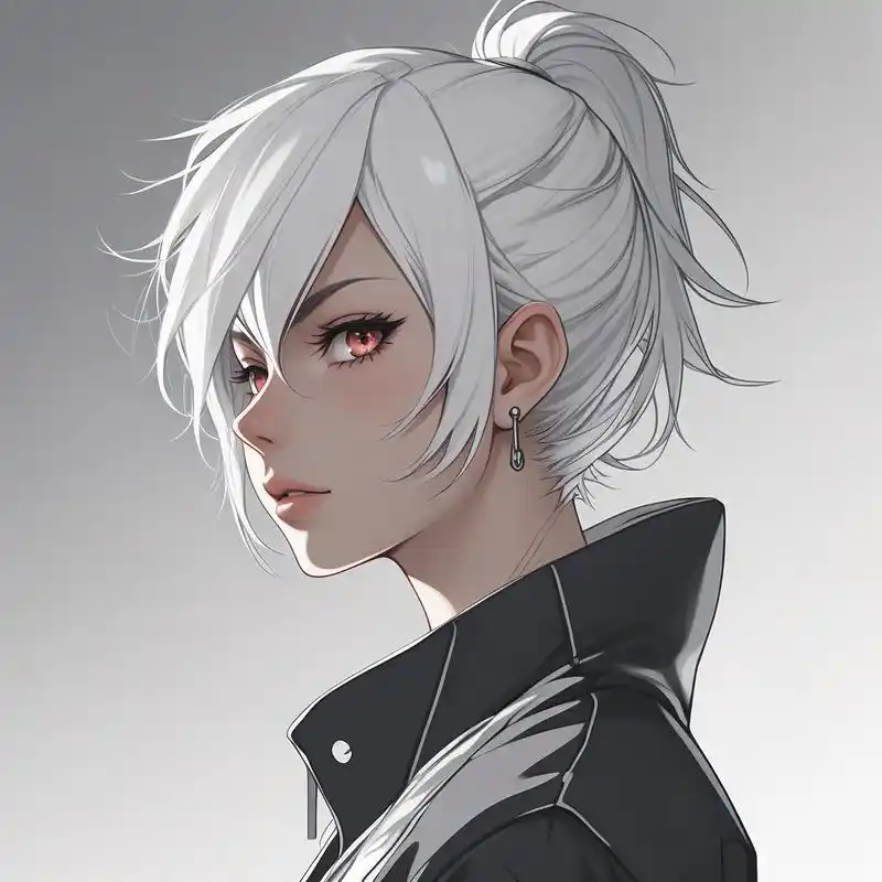 白头发动漫侧脸04二次元头像99