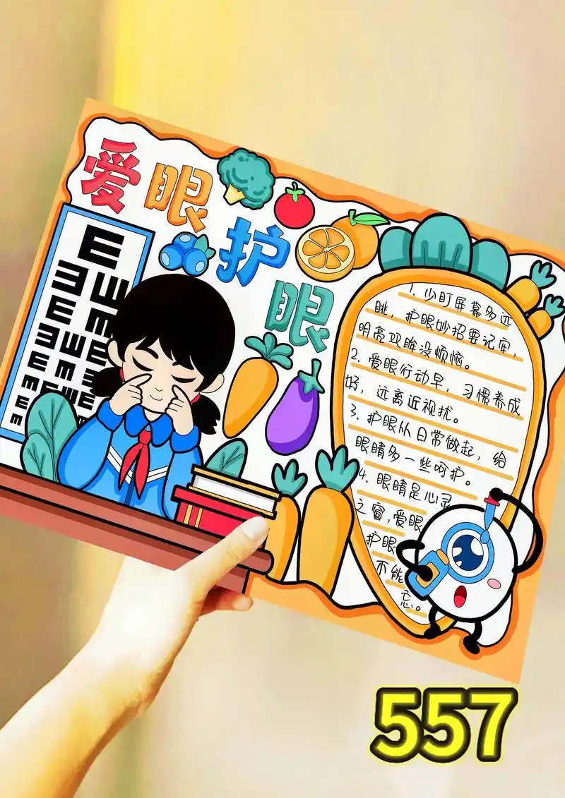 爱眼护眼世界爱眼日手抄报保护眼睛预防近视