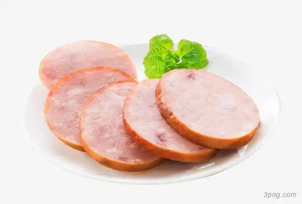 一盘切片火腿png素材透明免抠图片其他元素