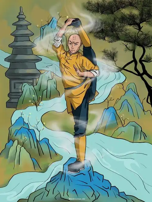 少林武僧插画图片壁纸