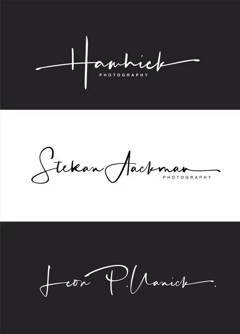 摄影logo防盗图水印手写英文签名设计.#签名设计 #字体设 - 抖音