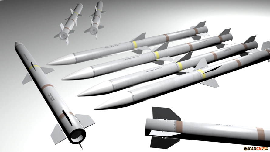 空对空aim-120d导弹模型aim-120d missile (air-to-air) 3d model