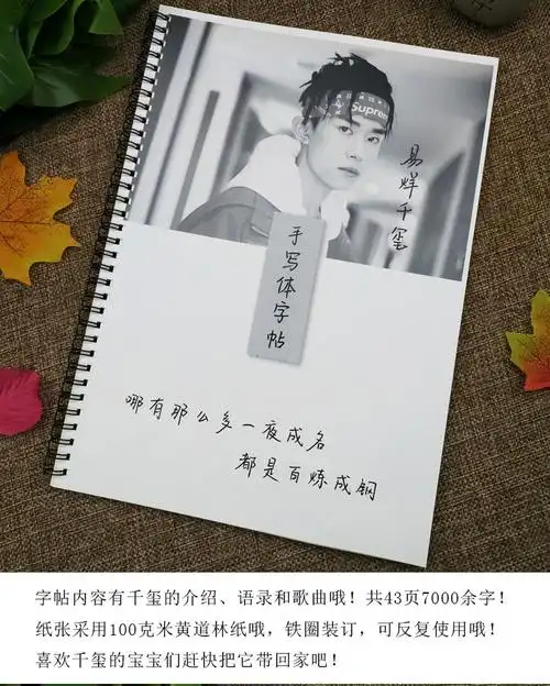 易烊千玺字帖明星周边钢笔临摹tfboys歌词本手写体楷书行书小清新