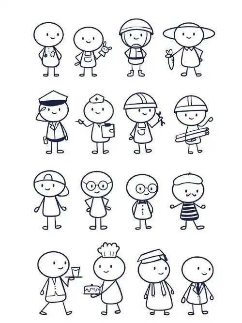 q版小人动态简笔画,存住练习