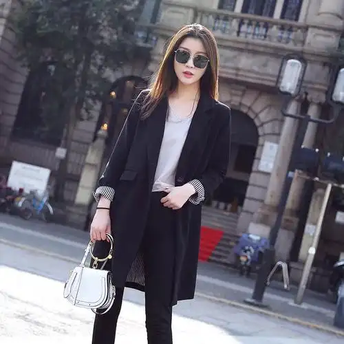西装中长款大码西服搭配|女装秋季新款小西装中长款大码西服品牌|推荐