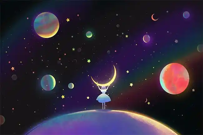 唯美梦幻宇宙星空卡通背景素材-各类背景-百图汇素材网