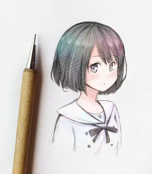 适合新手画的小清新二次元动漫美少女,线条迷人,保证你会爱上