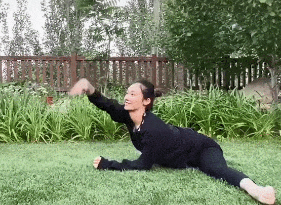 原创学赵丽颖辟谣怀孕苗苗豪宅花园大秀一字马身姿依然优雅柔软