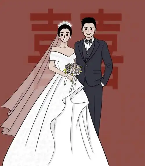 婚纱照手绘分享下给姐姐画的婚纱照