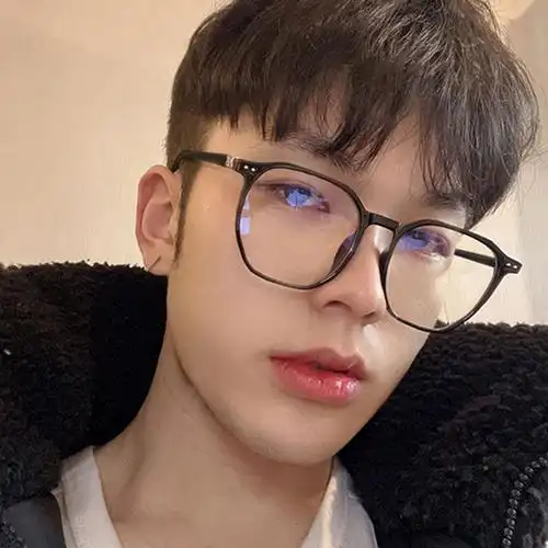 痞帅黑框眼镜男潮网红素颜蓝光平光镜抗辐射防蓝光镜