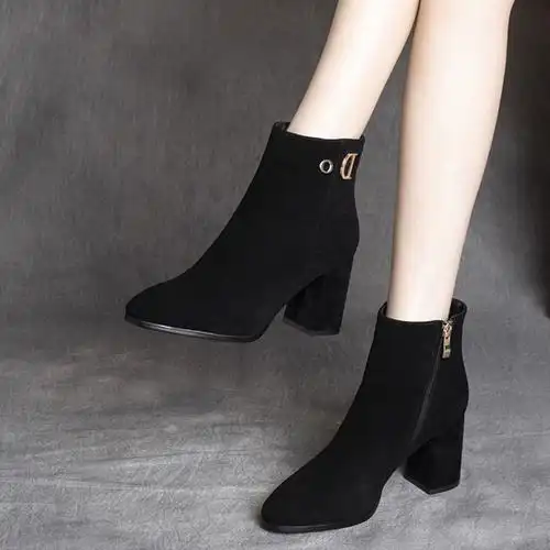 磨砂皮女鞋短靴子