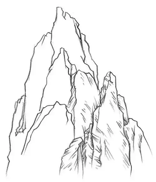 4步教你画山素描基础入门教程新手必看