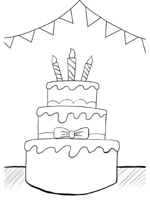 001临摹生日蛋糕线稿