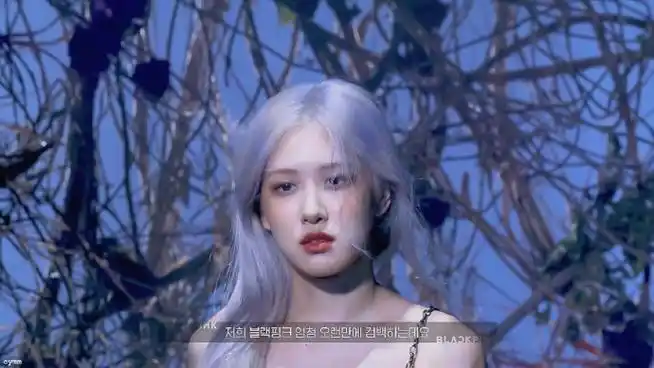 blackpink新歌初舞台##rose蓝发